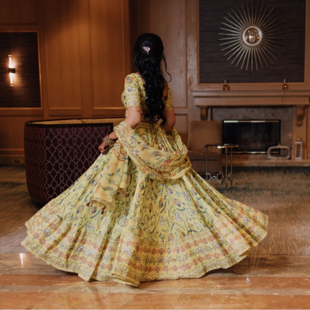 Mahima Mahajan -Yellow Floral Lehenga Choli